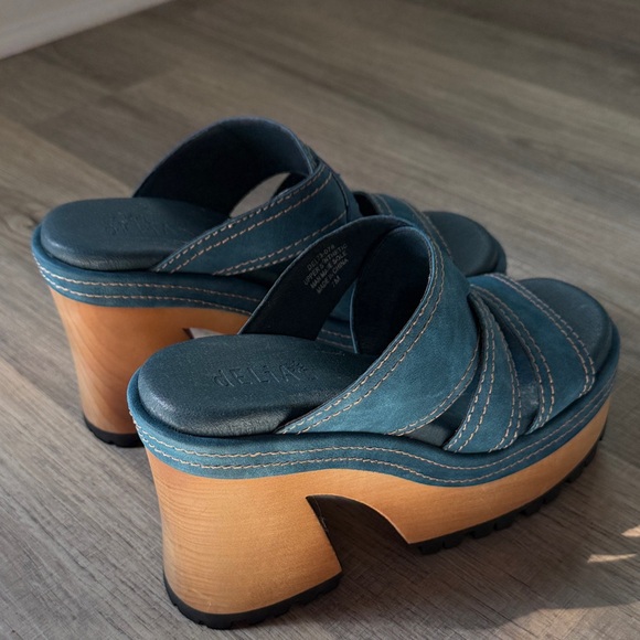dELiA*s Blue and Tan Platform Mules - Picture 3 of 4